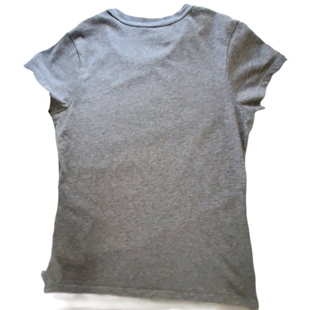 Nike Fit Dry Sports Tee Grey Embroidered Logo Women Size L - Picture 2 of 8